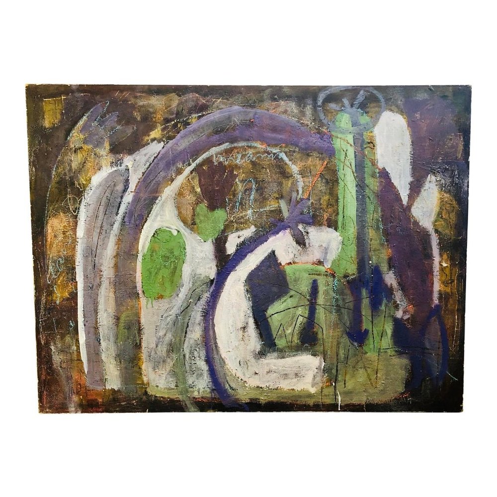 SOLD Vintage 70s Abstract Expressionist Painting